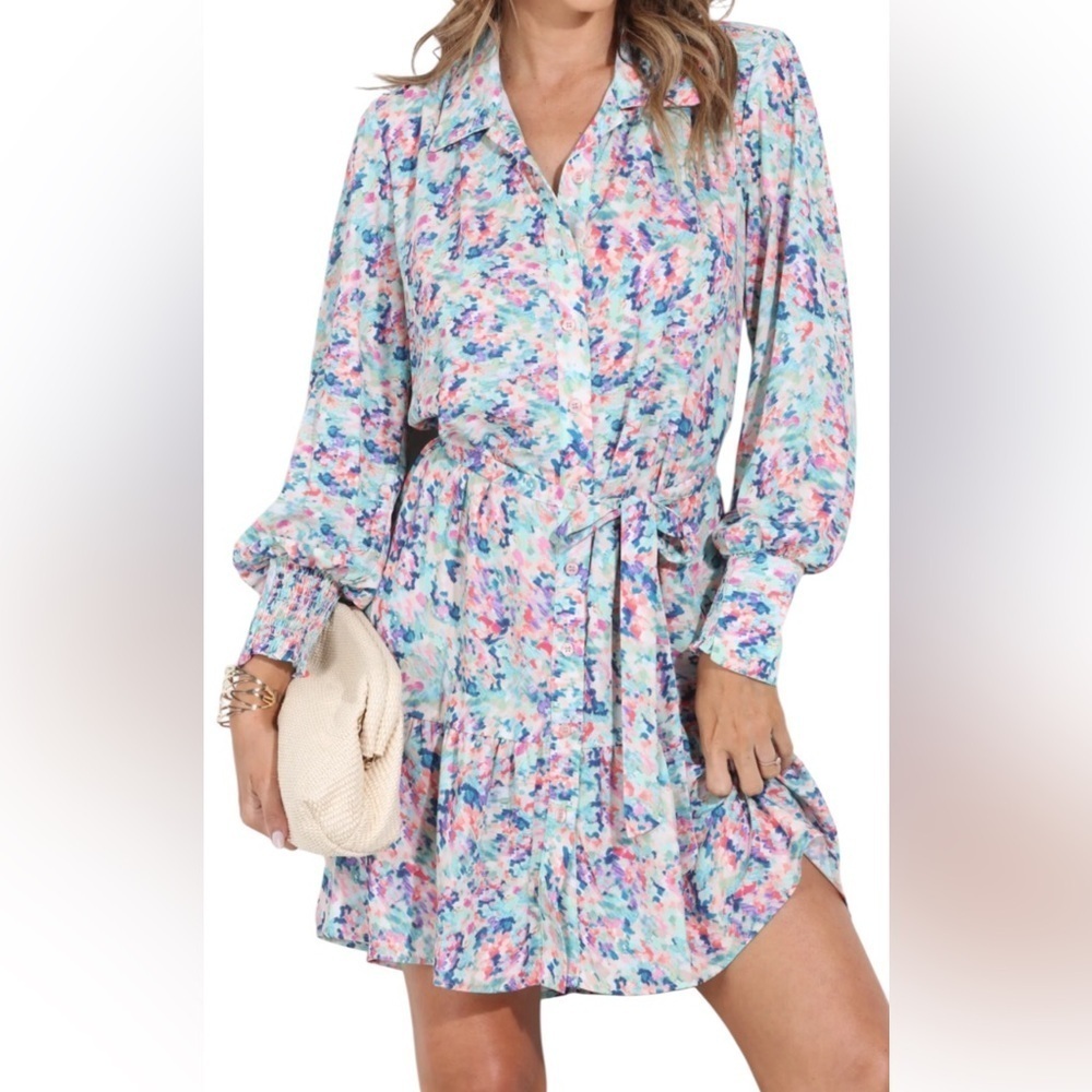 Veronica M Button Up Shirt Dress-Size Large. E77